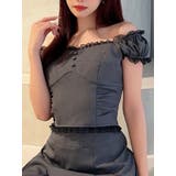チャコールグレー | コルセットパフブラウス【セットアップ着用可能】 | RESEXXY