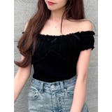 ブラック | リボンデザインカットトップス | RESEXXY