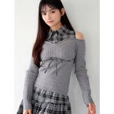 グレー | チェックシャツドッキングニットトップス【セットアップ着用可能】 | RESEXXY