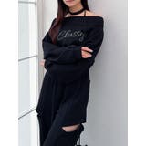 ブラック | チョーカーオフショルスウェットトップス【セットアップ着用可能】 | RESEXXY