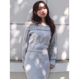 グレー | オフショルケーブルニットトップス【セットアップ着用可能】 | RESEXXY