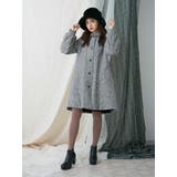 チェックステンカラーAラインコート[品番：MKSW0020710]｜merry jenny  