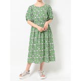 グリーン | flower puffy dress | merry jenny