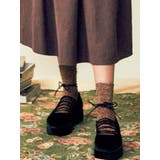 ブラック | レースアッププラットフォームshoes | merry jenny