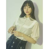 ベージュ | プリーツテープピンタックブラウス | merry jenny
