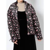 ブラック | floralベロアキルトジャケット | merry jenny