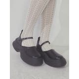 ブラック | プラットフォームワンストラップスニーカー | merry jenny