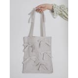 ベージュ | ribbonギンガムトートBag | merry jenny