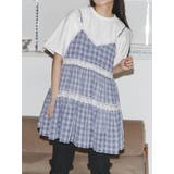 ブルー | 【追加生産分】checkフレアベビードール | merry jenny