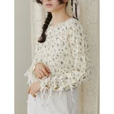 アイボリー | floral print レースtops | merry jenny