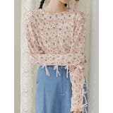 ピンク | floral print レースtops | merry jenny