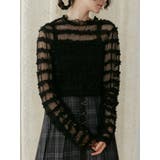ブラック | fluffy frill tops | merry jenny