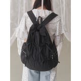 ブラック | gather ribbon back pack | merry jenny