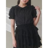 ブラック | チュールパフブラウス | merry jenny