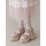 ピンク | フリルメッシュスニーカーサンダル | merry jenny