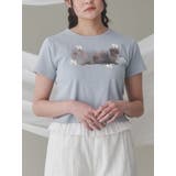 ブルー | ラビットribbon Tシャツ | merry jenny