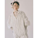 オフホワイト | flower frill laceブルゾン | merry jenny