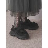 ブラック | frill strap sneakers | merry jenny