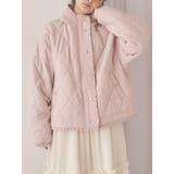 ピンク | フリルキルティングフードジャケット | merry jenny