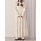 アイボリー | アシメribbonベロアワンピース | merry jenny