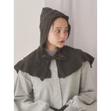 チャコールグレー | ケープカラーニットフーディー | merry jenny