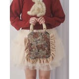 ベージュ | bearジャガードハンドバッグ | merry jenny