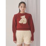 bear shaggy knit tops | merry jenny | 詳細画像3