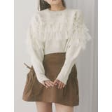 アイボリー | デコラティブチュールニットトップス | merry jenny