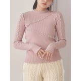 ピンク | メロウリブニットtops | merry jenny