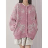 ribbon jacquard knit cardigan | merry jenny | 詳細画像1 