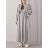 アイスブルー | ギャザーギャザーフリースワンピース | merry jenny