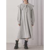 グレー | ケープリボンニットワンピース | merry jenny