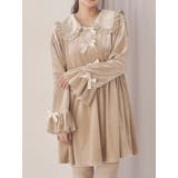 アイボリー | ベロアリボンミニワンピース | merry jenny