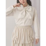 オフホワイト | frillタイリボンブラウス | merry jenny