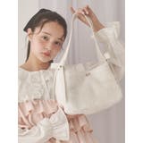 オフホワイト | Dream Garden-tulip ribbon lace tote | merry jenny
