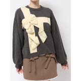 チャコールグレー | プレゼントリボンニット | merry jenny