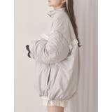 アイスブルー | ribbonフリルパデットジャケット | merry jenny