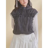 チャコールグレー | frill nylon jacket | merry jenny