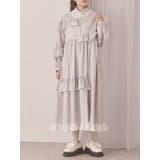 グレー | フリルドットデコレーションワンピース | merry jenny