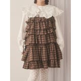 ブラウン | チェックホイップクリームミニワンピース | merry jenny