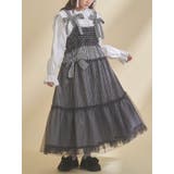 ブラック | チュールリボンキャミワンピース | merry jenny