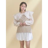 フリルカラーニットドッキングブラウス | merry jenny | 詳細画像4 