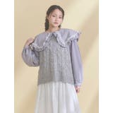 フリルカラーニットドッキングブラウス | merry jenny | 詳細画像9 