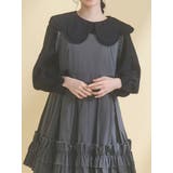 ブラック | おはなスカラップブラウス | merry jenny