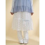 アイスブルー | シアーレースフレアスカート | merry jenny