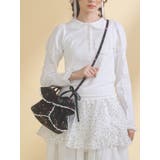 ブラック | floral square pochette | merry jenny