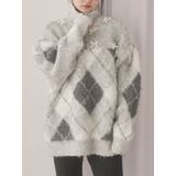 fluffyアーガイルZIPニット | merry jenny | 詳細画像1