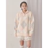 fluffyアーガイルZIPニット | merry jenny | 詳細画像3