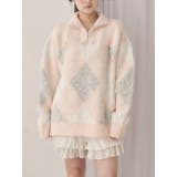 ピンク | fluffyアーガイルZIPニット | merry jenny