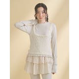 lace layered long tee | merry jenny | 詳細画像7 